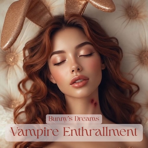Cover art for Bunny's Dreams Vampire Enthrallment. An erotic hypnosis audio experience for women who love paranormal romance